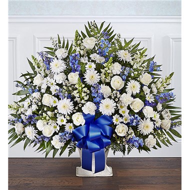 Heartfelt Tribute™ Floor Basket- Blue & White